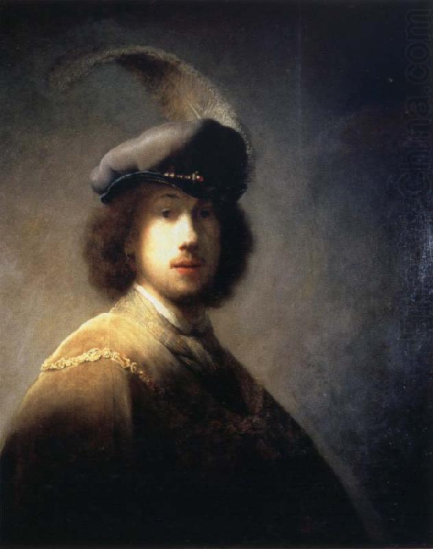 Self-Portrait with Plumed Beret, REMBRANDT Harmenszoon van Rijn